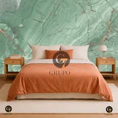 Papel de Parede Para Sala Lavável Mármore Verde Luxuoso Cozinha Quarto Studio Escritorio 3D