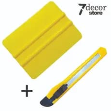 Kit Espátula e Estilete Para Aplicação De Papel de Parede Adesivo Vinilico