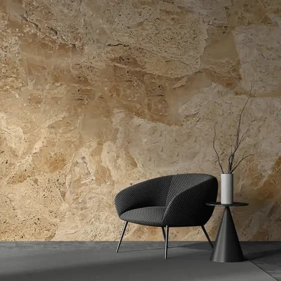 Papel de Parede Para Sala Mármore Marrom Claro Adesivo Lavável Cozinha Quarto Escritorio 3D