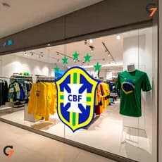 Adesivo de Parede Decorativo Autocolante Escudo Seleção Brasileira Para Lojas Casas Restaurantes