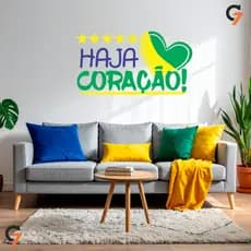 Adesivo de Parede Brasil Frase Motivadora Jogos Para Decoração Autocolante Lavável Para Lojas