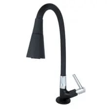 Torneira Flexivel Preta e Cromada Cone Gourmet Cozinha Bancada