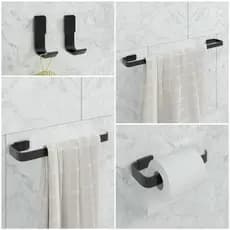 KIT BANHEIRO QUADRADO PRETO COM DOIS CABIDES