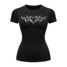 Camiseta Compressão Uv Manga Curta Cyber Tribal Coração Rash Guard