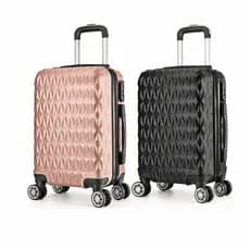 Kit Duas Mala De Viagem Bordo Casal 10Kg  Rodinhas Giratória 360° Cadeado Anti-Furto Abs Férias