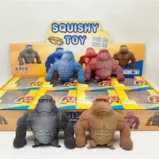Macaco Gorila Squash Brinquedo Estica e Esmaga Boneco de Apertar Antiestresse