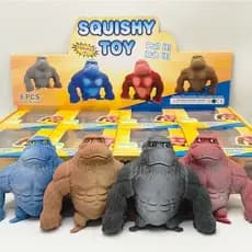 Boneco Macaco Estica Gorila Squishy Brinquedo de Apertar Esmaga Antiestresse