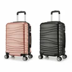 Kit 2 Malas de Bordo 10kg ABS Rígidas Rodinhas 360 Cadeado TSA Viagem ANAC