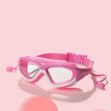 Conjunto De Óculos De Natação Kid's Waterproof Anti-Embaciamento De Uma Só Peça Com Armação Grande Tampões Em Silicone
