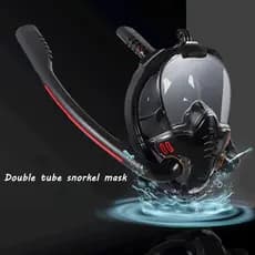 Máscara De Mergulho Dupla Tubo De Silicone Full Dry Adultos Face Snorkelling