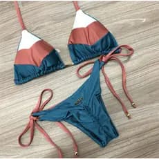 Europa E Estados Unidos Biquíni Tecido De nylon Para Se Separa Traje De Banho Feminino