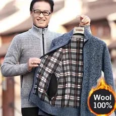 【Conforto Térmico】Suéter masculino grosso com zíper e gola alta/Suéter com Zíper/Homens/Outono Inverno