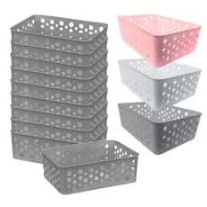 Kit 10 Cestos Premium Organizador Multiuso 19x13cm Para Gavetas Lavanderia e Armario