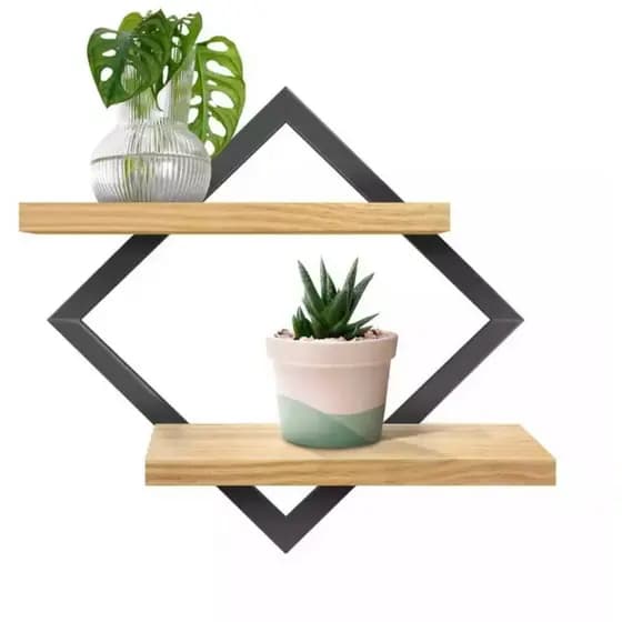 Quadro Prateleira Decorativa Nicho Quarto Sala Bordas Mdf com Moldura