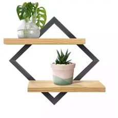 Quadro Prateleira Decorativa Nicho Quarto Sala Bordas Mdf com Moldura