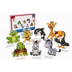 Kit Alinhavos Brinquedo Infantil em MDF Fazendinha com Cordão