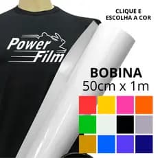 Vinil Filme de Recorte Termocolante Power Film Premium - Bobina 50cm x 1m - Todas as Cores