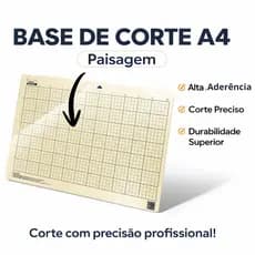 Kit 4 Base de Corte A4 Paisagem TRANSPARENTE (Com Cola) Silhouette Cameo Alta Rigidez