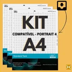 Kit 3 Base de Corte A4 para Portrait 4 - TRANSPARENTE Papelaria Silhouette Esteira de corte - Com cola