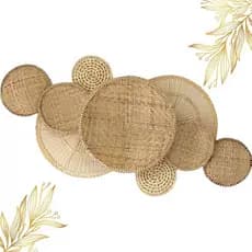 Kit Peneira De Palha Decoração Praia - Composição De Parede