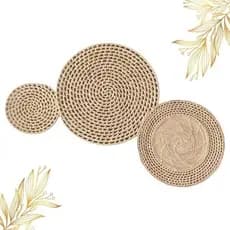 Kit Peneira De Palha - Decoração De Parede Sousplat Meio a Meio