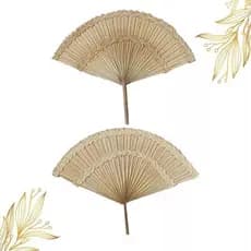 2 Leques De Palha Artesanal - Decoração Parede