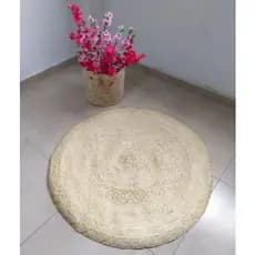 Tapete De Palha Carnaúba Redondo - Decoração Natural 1m