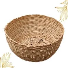 Cesto De Palha Artesanal Decoração Balaio Redondo Bambu