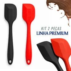 Jogo Kit 2 Espátulas Alta Qualidade 27cm De Silicone Alta Qualidade Confeitaria Pão Duro Raspadora