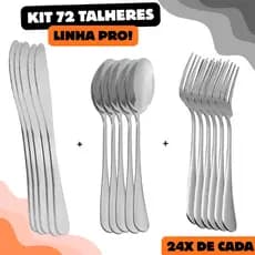 Jogo Kit 72 Talheres Aço Inox Faqueiro Garfos Facas e Colheres Casa Cozinha