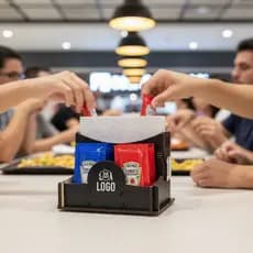 10 Porta Guardanapos e Sachês Personalizado com Logo - Ideal para Bares e Lanchonetes