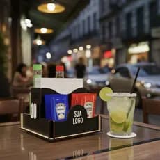 15 Porta Guardanapos e Sachês Personalizado com Logo - Ideal para Bares, Lanchonetes e Restaurantes