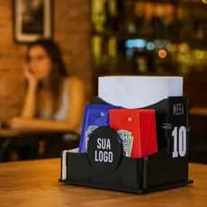 15 Porta Guardanapos e Sachês Personalizado com Logo - Ideal para Bares e Lanchonetes