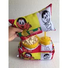 Kit Cinema Almofada Porta Pipoca + Mini Almofada decorativa Tema Magali