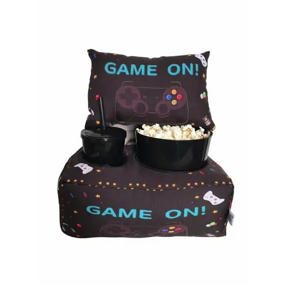 Kit Cinema Almofada Porta Pipoca + Mini Almofada decorativa Tema Game On