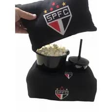 3 Kits Almofada porta Pipoca + Almofada Decorativa Times Campeonato Brasileiro