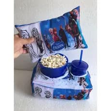Kit Cinema Almofada Porta Pipoca + Mini Almofada decorativa Tema  Frozen