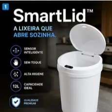 Lixeira Automática Com Sensor Inteligente 12L Sem Toque Infravermelho Para Cozinha Banheiro