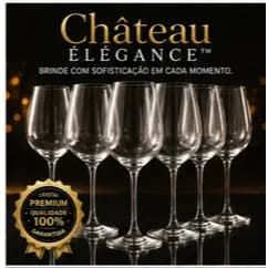 Jogo 6 Taças de Cristal 615ml para Vinho Espumante Gin Drinks Premium Elegante