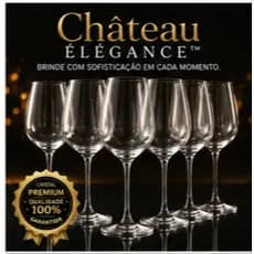 Jogo 6 Taças de Cristal 615ml para Vinho Espumante Gin Drinks Premium Elegante