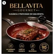 Frigideira Antiaderente Bellavita Gourmet 28cm com Tampa de Cerâmica