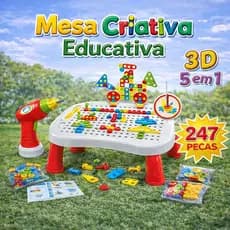 Mesa Educativa Infantil Montagem Criativa Blocos Montessori Brinquedo Educacional Crianças