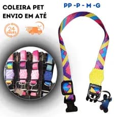 Coleira Premium para Pets Ajustável e Confortável com Estampa para Cães e Gatos com Pingente