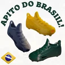 Apito Brasil Copa 2026 dois tamanhos 6.5cm e 9cm cordão e chaveiro