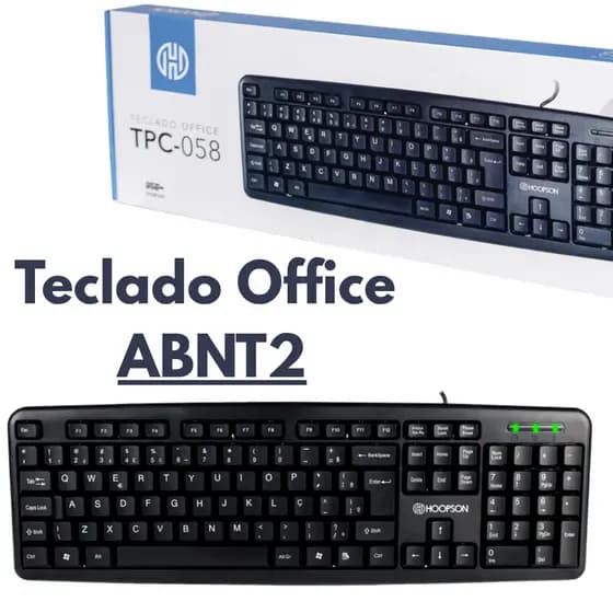 Kit 4 Teclados USB ABNT2 Com Fio Para PC Notebook - Home Office Escritório Teclas Macias