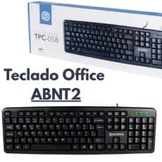 Kit 4 Teclados USB ABNT2 Com Fio Para PC Notebook - Home Office Escritório Teclas Macias