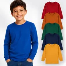 Kit Com 02/03/05/10 Camisetas Manga Longa Blusa Lisa Infantil Menino Kids Sortidos Cores Variadas Masculino Básico