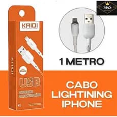 Cabo de IPhone 1 metro Kaidi Brasil 100% original