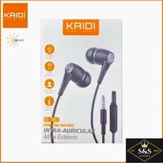 Fone de ouvido Kaidi Brasil com fio resistente e flexível KD-7002 100% Original