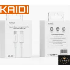 Cabo PD 60W Turbo Tipo C / Tipo C, KD-02C Kaidi Brasil 100% Original